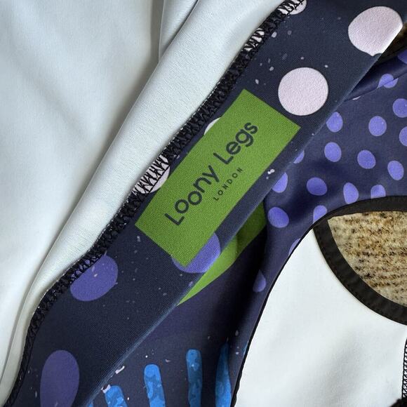 Loony Legs London Printed Sports Bra XL Blue Green Ethno Pop Stretchy Support - Picture 4 of 9